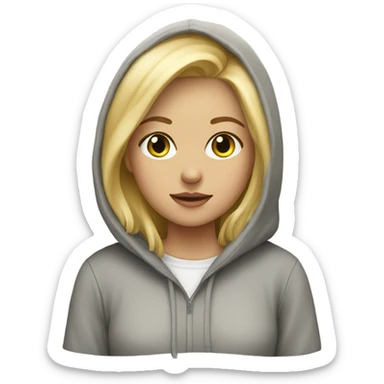 Blonde girl with a hoodie  sticker