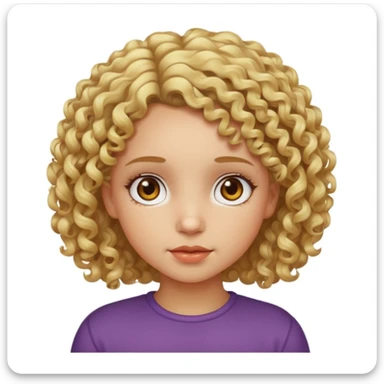 Light skinned girl with curly short blond hair and hazel eyes sticker