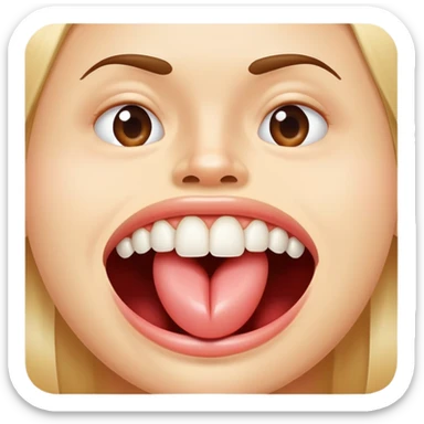 Salivating with realistic teeth and relaxed face and tongue out sticker
