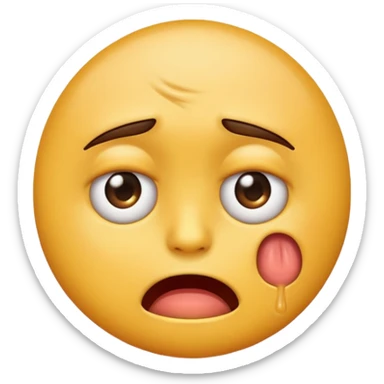 emoji representing the feeling of cringe, with an awkward, uncomfortable facial expression sticker