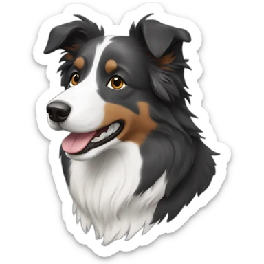 dark grey border collie sticker