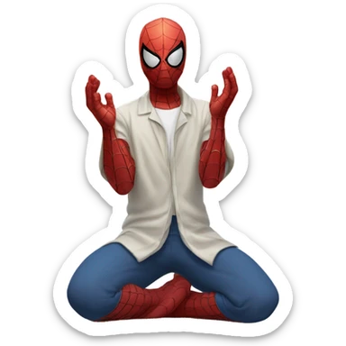 Spider-Man prayer hands sticker