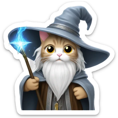 kitty gandalf wizard sticker