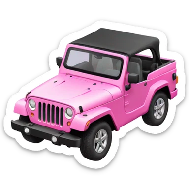 convertible girly pink jeep sticker