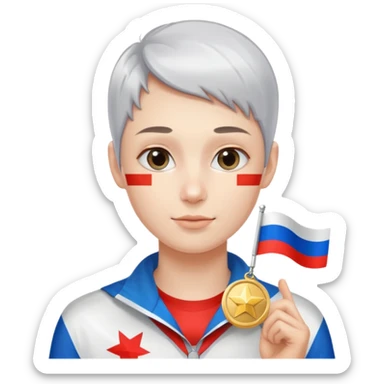 russia sport silver medal sticker