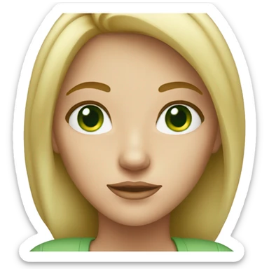 dull blonde woman with freckles and green eyes sticker