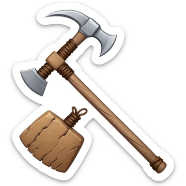 stone ax tied with string sticker