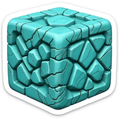 american-turqoise-intricate-stone-age-rocky-cube-shaped sticker