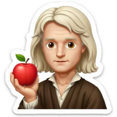 isaac newton hold an apple sticker
