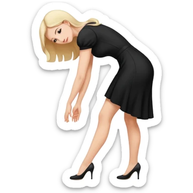  Woman necked bending over showing vagina sticker