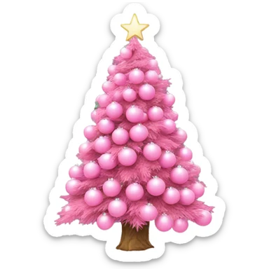 Christmas tree with pink balls aesthetic  sticker