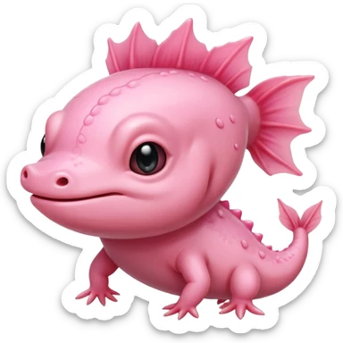 cute mexican pink axolotl sticker