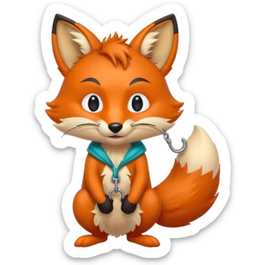 Foxy the fox with a hook sticker