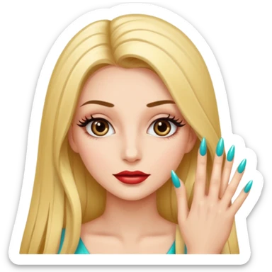 Girl with long nails and long lashes sticker