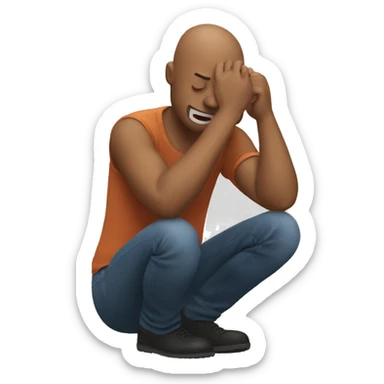 man scratching himself desperately sticker