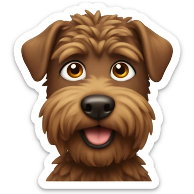 brown doodle with a short Mohawk  sticker