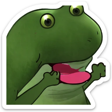 Pink lip biting sticker