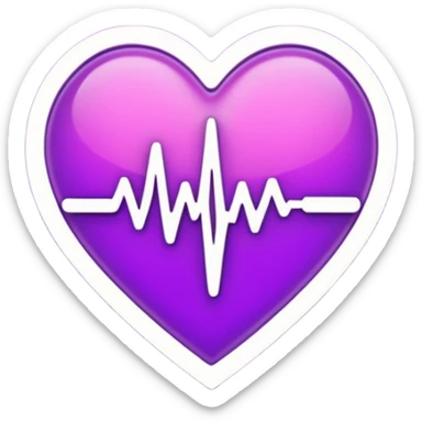 heart pules tech with the pules symbol in the middle, make the hart dark purple sticker