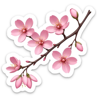 sakura branch with a soft glow sticker