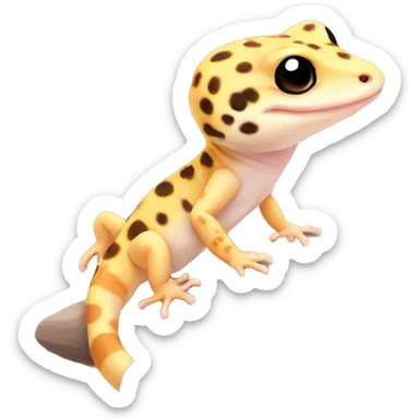 leopard gecko yellow and peach  sticker