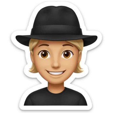 Bene chat avec chapeau noire  sticker