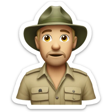 White bored South African safari guide sticker