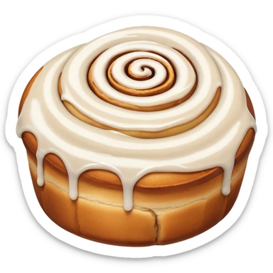  cinnamon roll with white glaze icing sticker