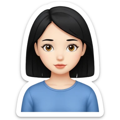 cewe lembut rambut item kayak cute gitu sticker