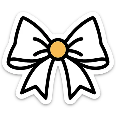 white gothic bow gothic style bow with color outline sticker