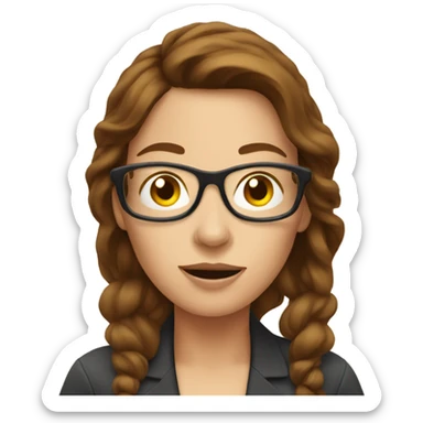 Woman with brown hair vaping  sticker