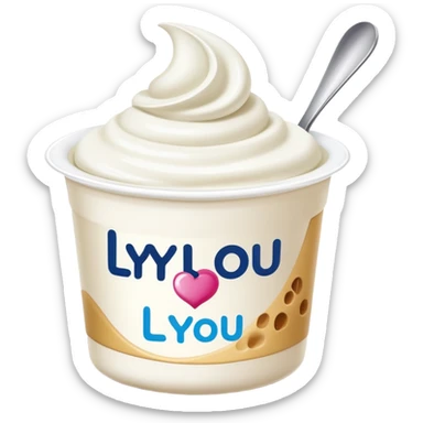 danette (yogourt) with « lylou » write on her  sticker