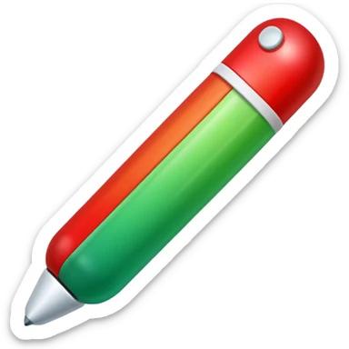 A vertical capsule-shaped progress bar with a color gradient from green at the bottom to red at the top. The bar is divided into segments by thin lines, with bold, outlined numbers scaling upward next to it.  sticker