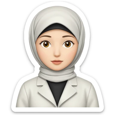 Hijab white coat sticker