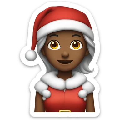 Girl dressed as a Santa Claus sticker