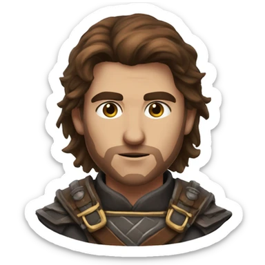 Baldurs gate 3 male warrior brown hair sw sticker