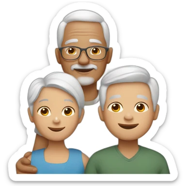 white grandparents and grandchildren sticker