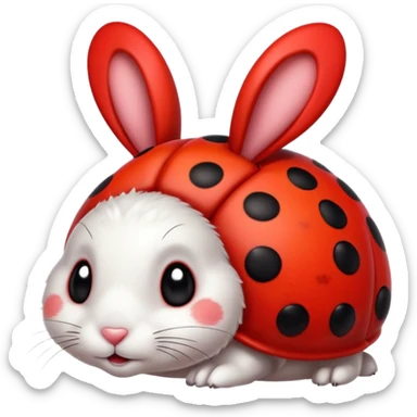 The mix of a bunny and a ladybug sticker