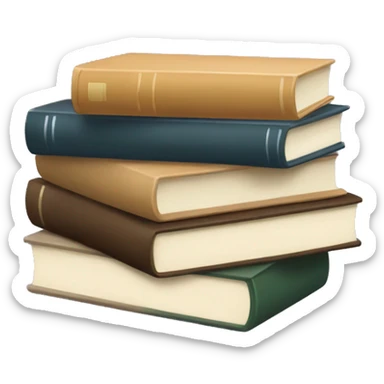neutral stack of books sticker