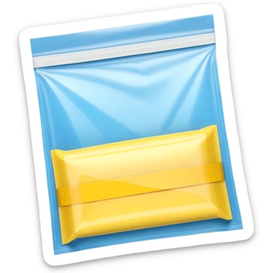 3D render of Yellow Tape inside a clear plastic evidence bag, sterile lighting, forensic crime scene aesthetic, plastic reflection. sticker