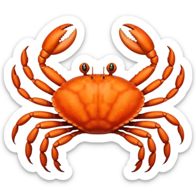 A crab with a total of eight legs sticker