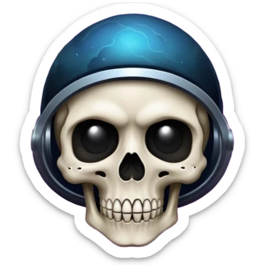 image of deep space, with planets, stars an a galaxy, in the style of your bleeding skull art. With a black background sticker