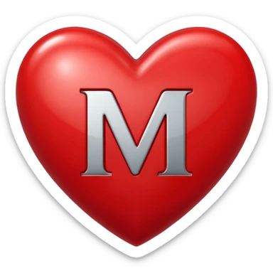 Crear a Heart with an M in the middle sticker
