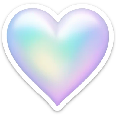 Pastel White iridescent heart sticker