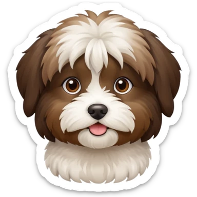 Havanese dog with brown and white fur sticker