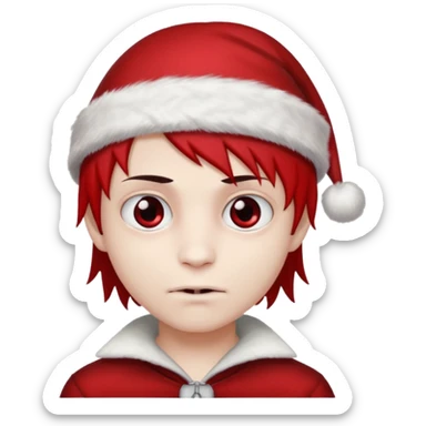 pale emo vampire boy with Christmas hat sticker