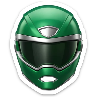 green power ranger helmet, front view sticker
