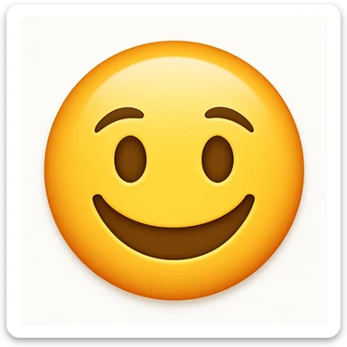 Make the lips smile, keep other features the same in the style of apple style emojis sticker