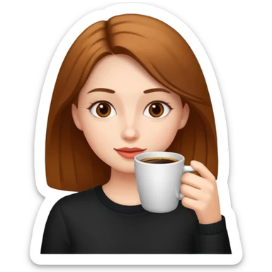 Girl drinking coffee  sticker