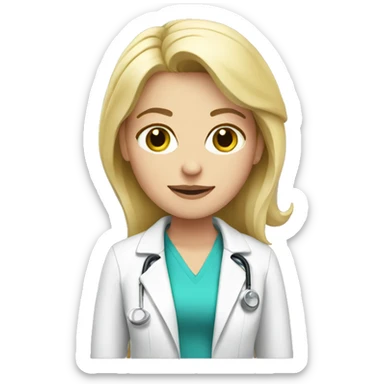 Blonde doctor in pink sticker