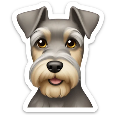 Light Brown with light gray and gold mustache Schnauzer sticker